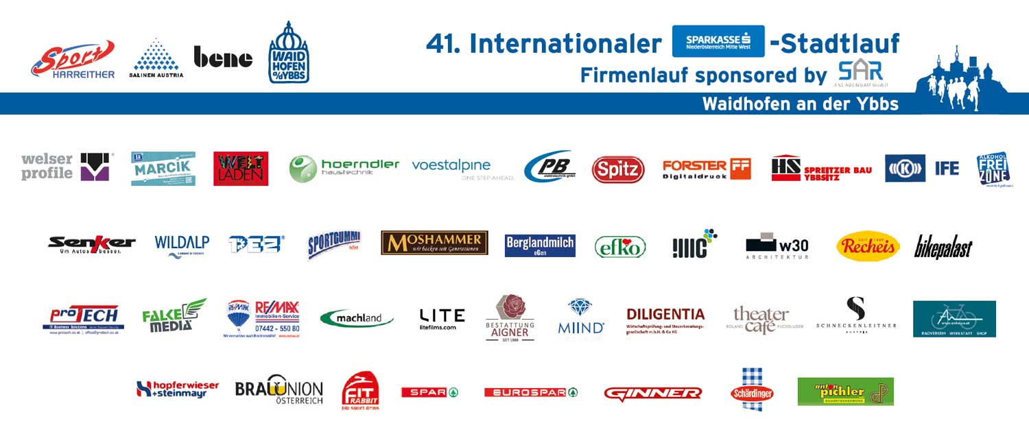 Sponsoren des 41. Internationalen Stadtlaufs Sponsoren des 41. Internationalen Stadtlaufs